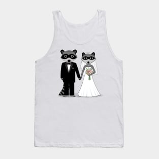 Raccoons Wedding | Cute Newlywed Bride and Groom Tank Top